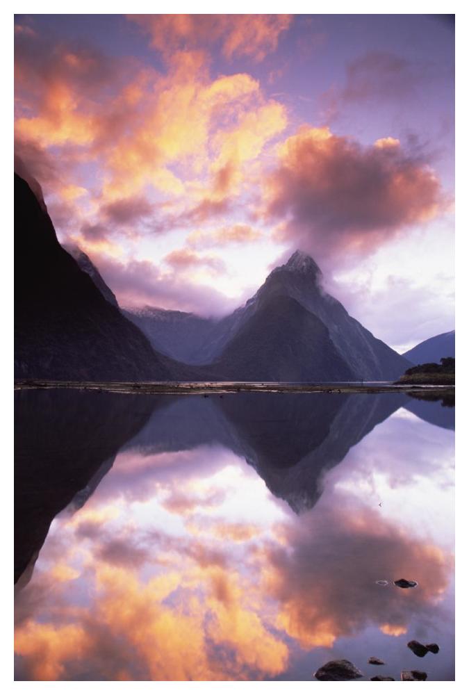 Mitre Peak at sunset, Milford Sound, Fiordland National Park, New Zealand-Paper Art-34"x50"