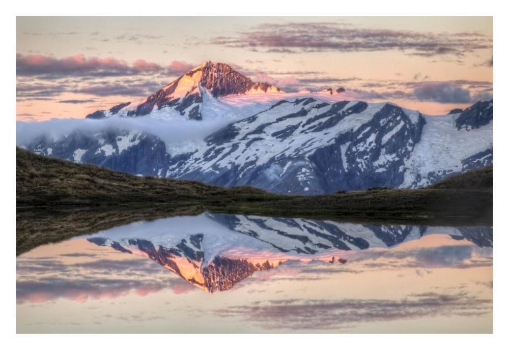 Mount Aspiring, moonrise over Cascade Saddle, Mount Aspiring National Park, New Zealand-Paper Art-32"x22"