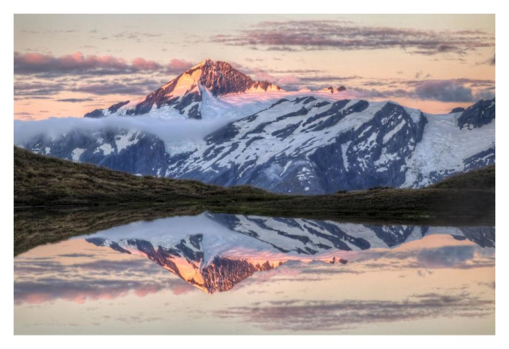 Mount Aspiring, moonrise over Cascade Saddle, Mount Aspiring National Park, New Zealand-Paper Art-38"x26"