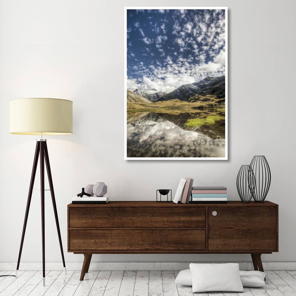 Mount Tyndall, reflection in tarn at Cascade Saddle, Mount Aspiring National Park, New Zealand-Paper Art-42&quotx62"