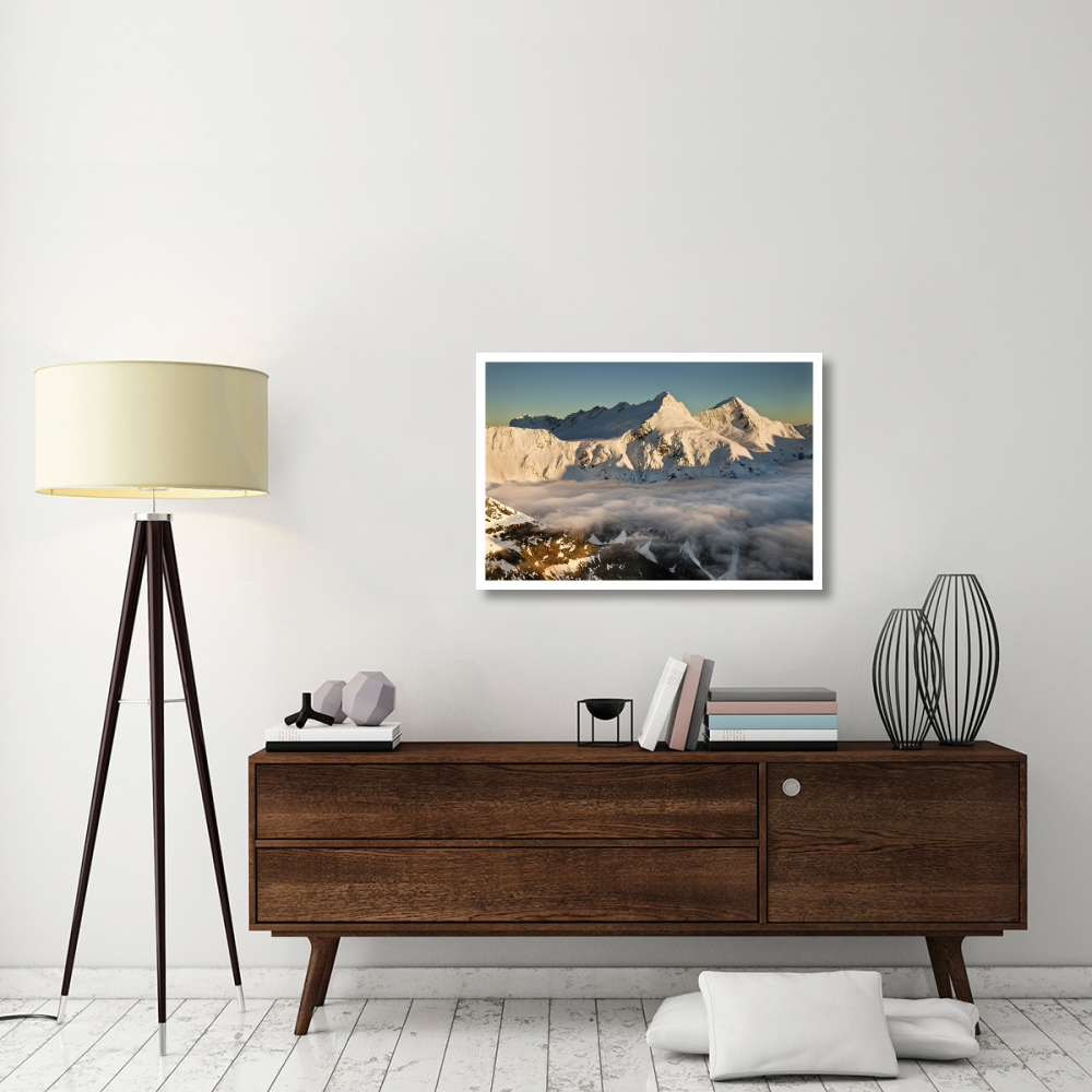 Mount Pollux and Mount Castor at dawn, Wilkin Valley, Mount Aspiring National Park, New Zealand-Paper Art-38&quotx26"