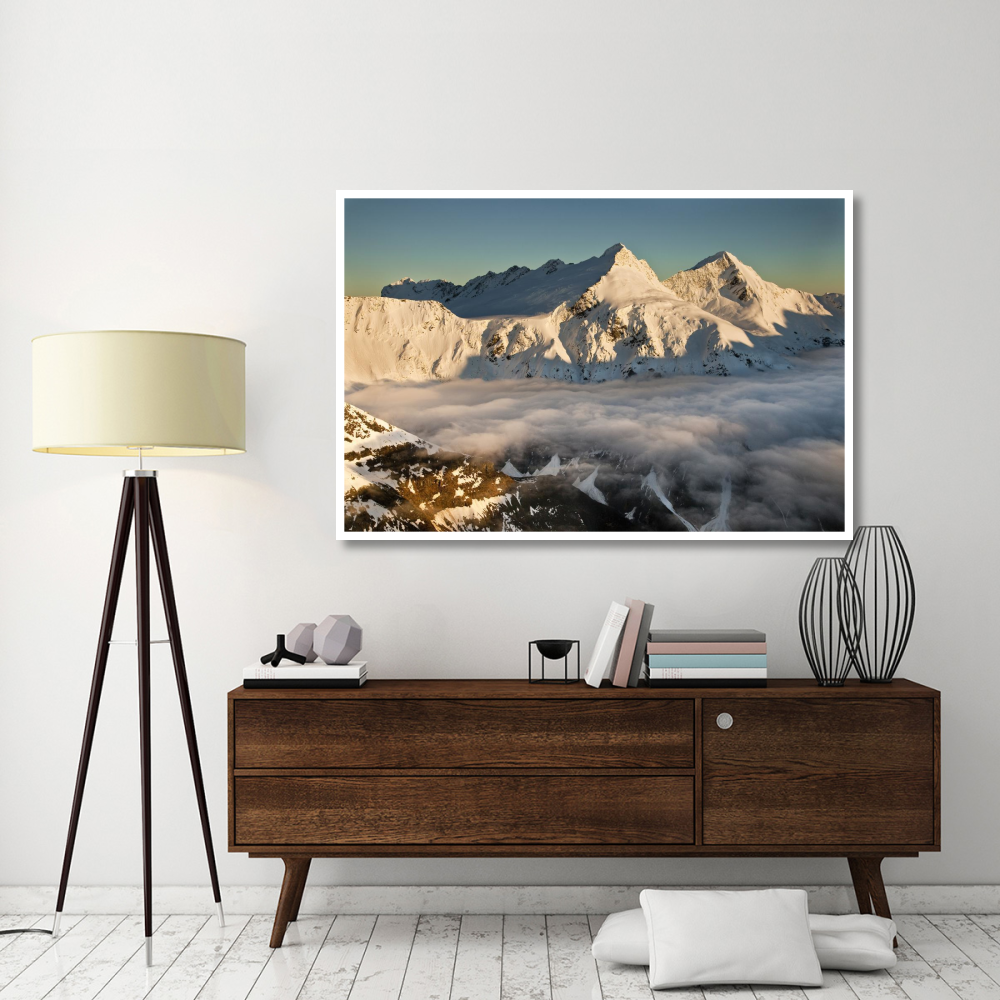 Mount Pollux and Mount Castor at dawn, Wilkin Valley, Mount Aspiring National Park, New Zealand-Paper Art-62&quotx42"