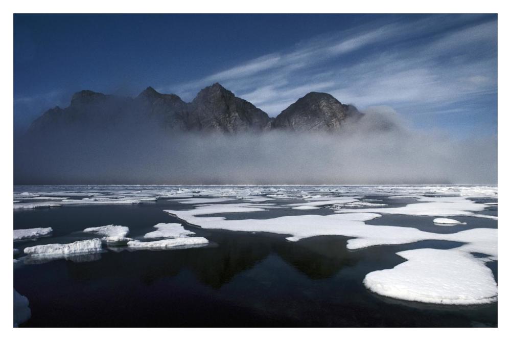 Ice floes in pond inlet, northeast Baffin Island, Canada-Paper Art-20"x14"