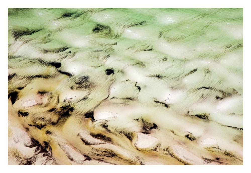 Aerial photograph of a lagoon on the Falkland Islands-Paper Art-32"x22"