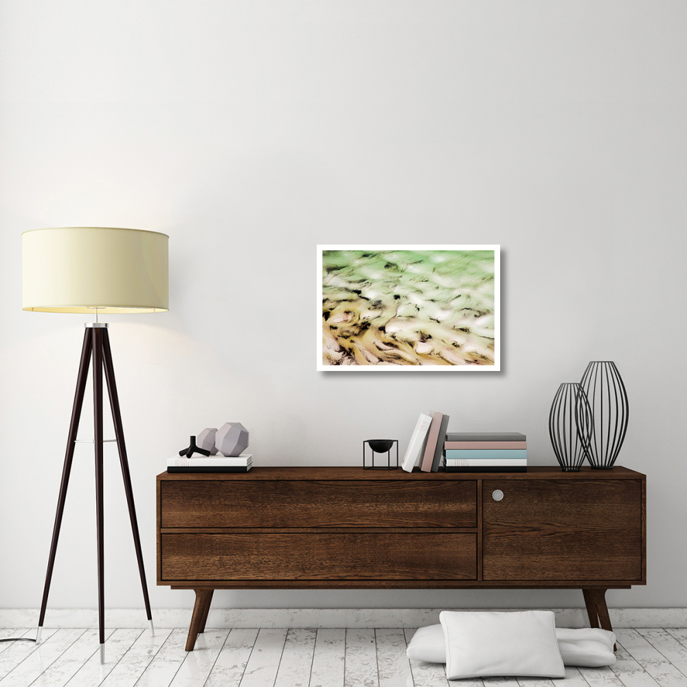 Aerial photograph of a lagoon on the Falkland Islands-Paper Art-32&quotx22"