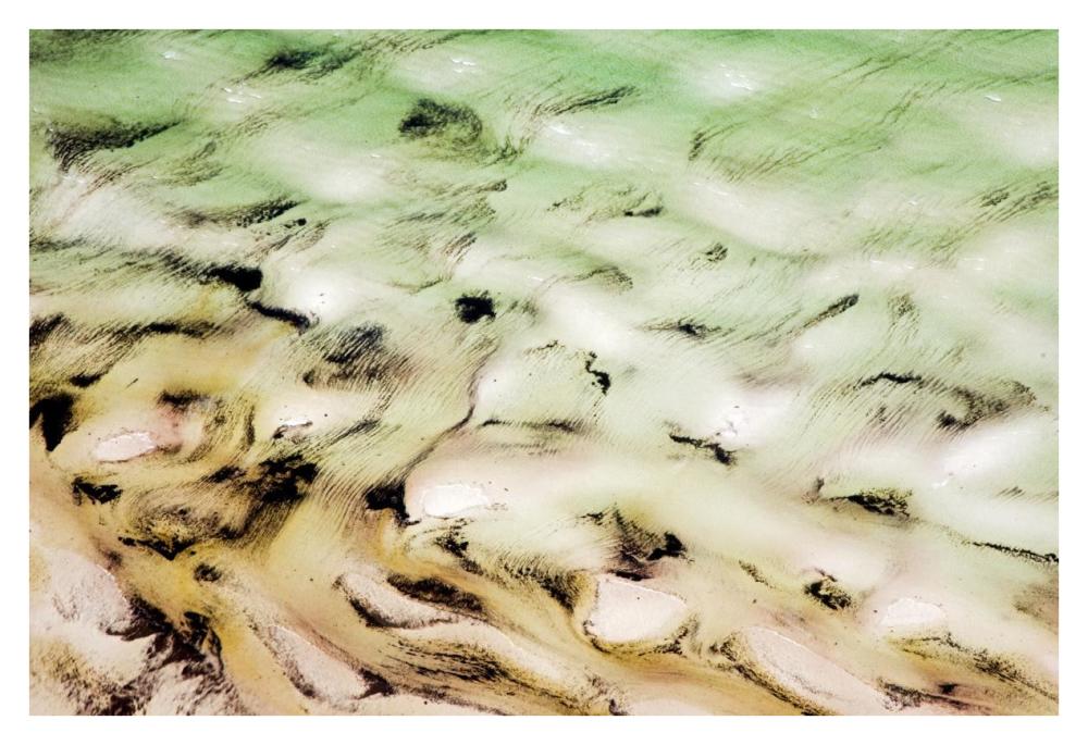 Aerial photograph of a lagoon on the Falkland Islands-Paper Art-38"x26"