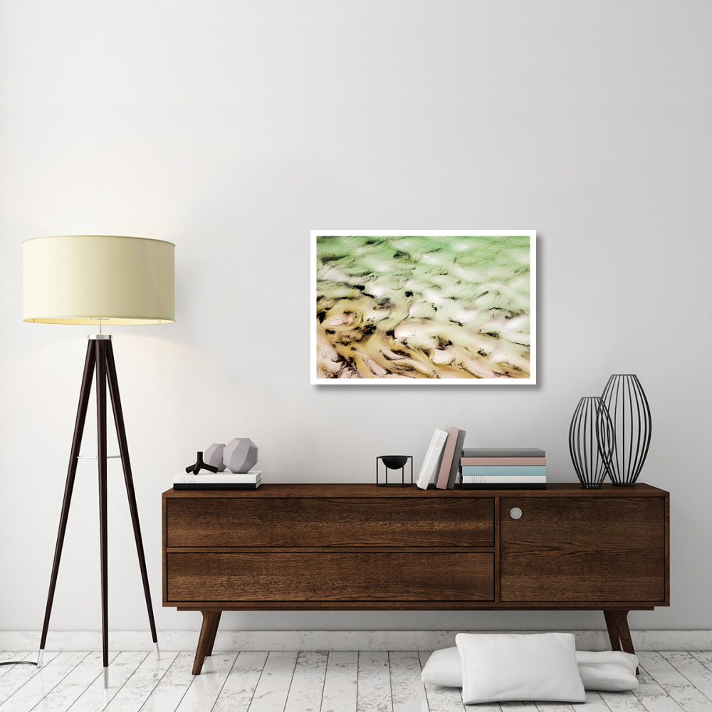 Aerial photograph of a lagoon on the Falkland Islands-Paper Art-38&quotx26"