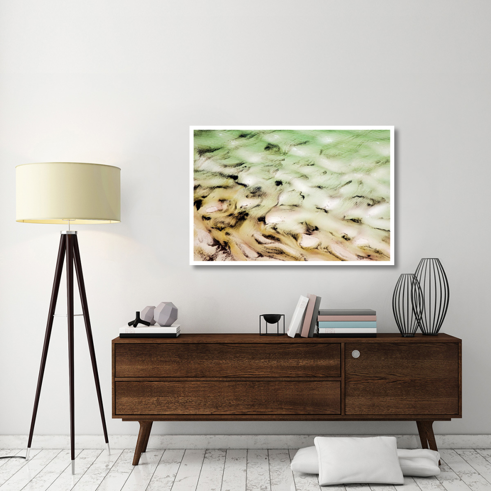 Aerial photograph of a lagoon on the Falkland Islands-Paper Art-50&quotx34"