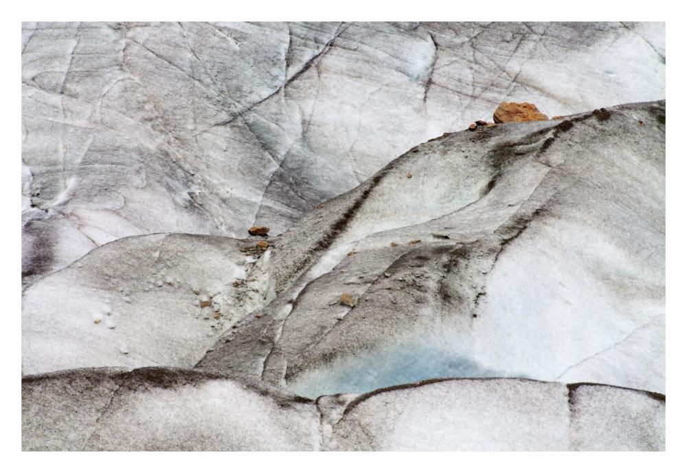 Detail of Ice, Aletsch Glacier, Bernese Alps, Valais, Switzerland-Paper Art-32"x22"