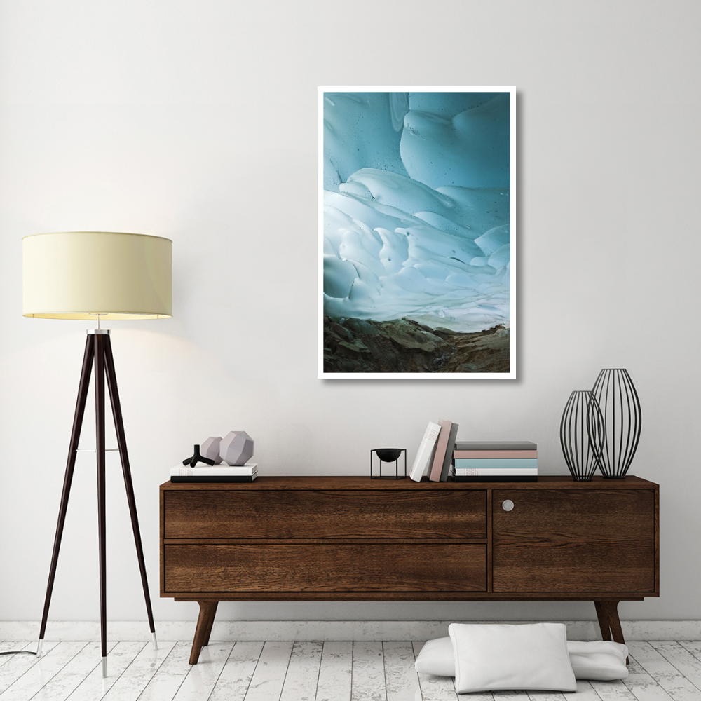 Ancient blue ice inside the Altesch Glacier, Valais, Bernese Alps, Switzerland-Paper Art-34&quotx50"