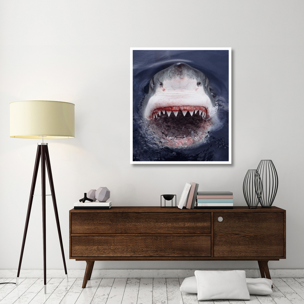 Great White Shark at surface, Cape Province, South Africa-Paper Art-39.84&quotx46"