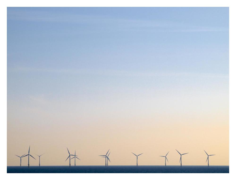 Wind turbines in the North Sea-Paper Art-18"x14"