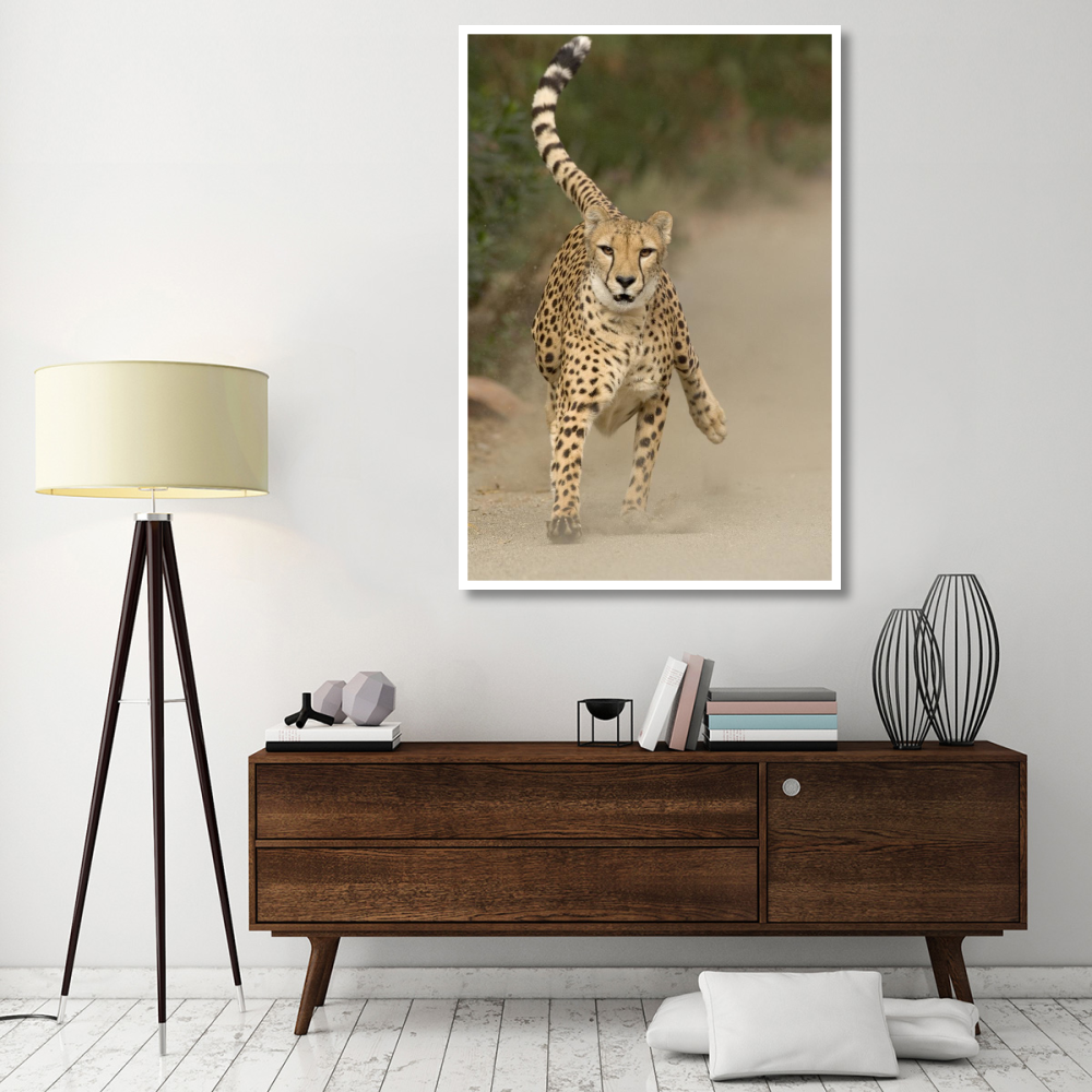 Cheetah in mid-stride, sequence 1 of 3-Paper Art-42&quotx62"