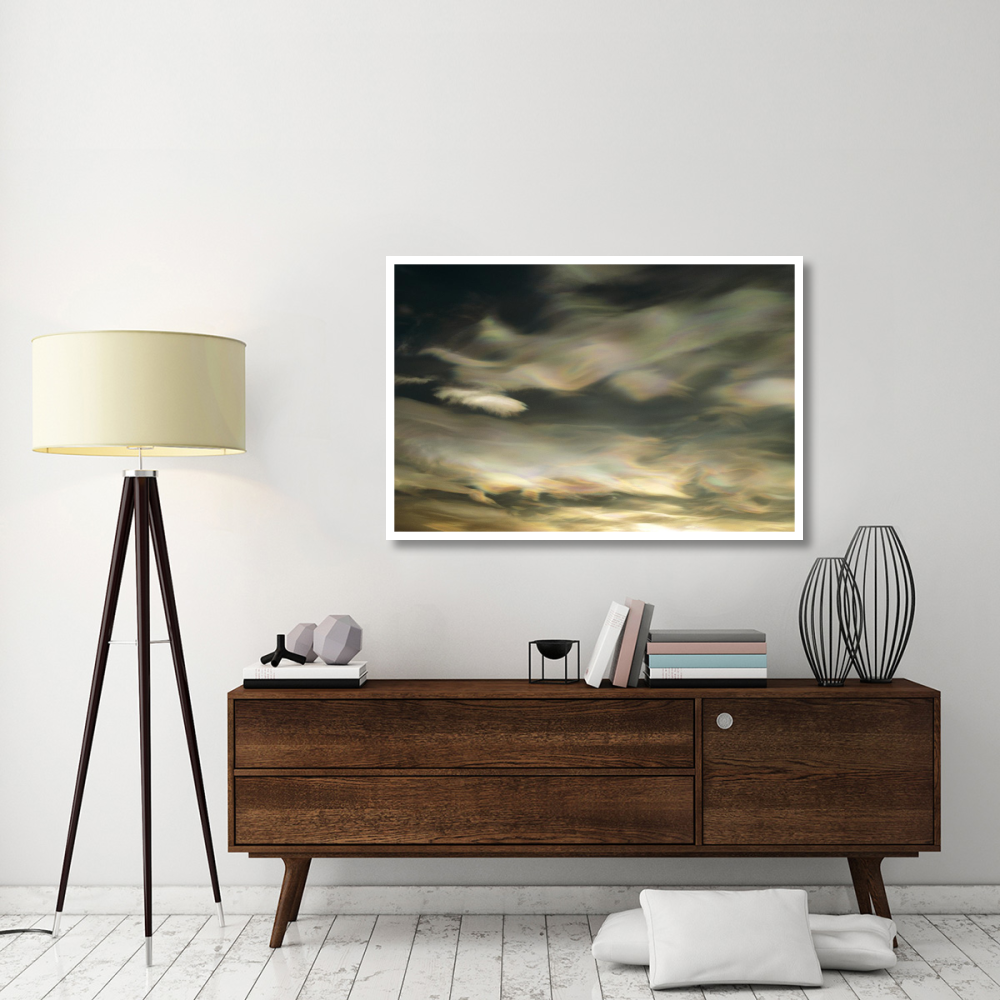 Nacreous Mother of Pearl' clouds seen over Ross Island in late winter, early spring, Antarctica-Paper Art-50&quotx34"