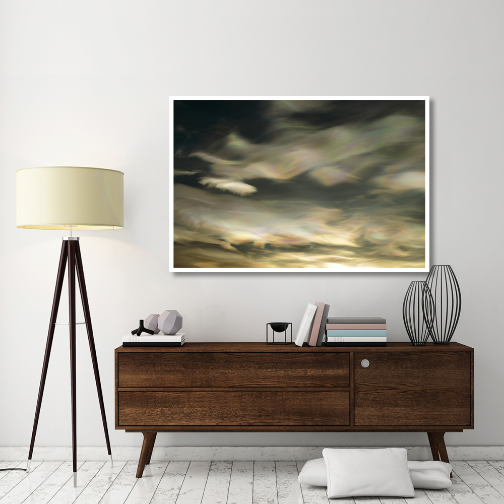 Nacreous Mother of Pearl' clouds seen over Ross Island in late winter, early spring, Antarctica-Paper Art-62&quotx42"