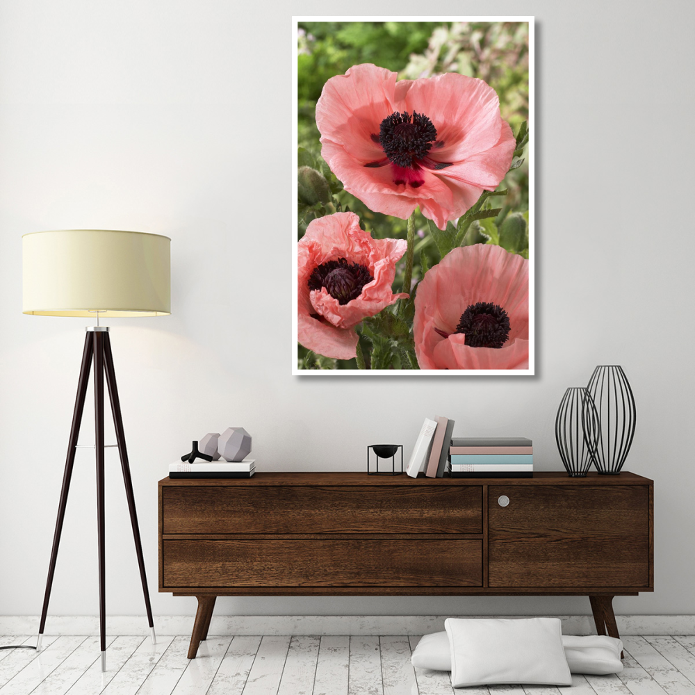 Oriental Poppy salmon variety flowers-Paper Art-42&quotx62"