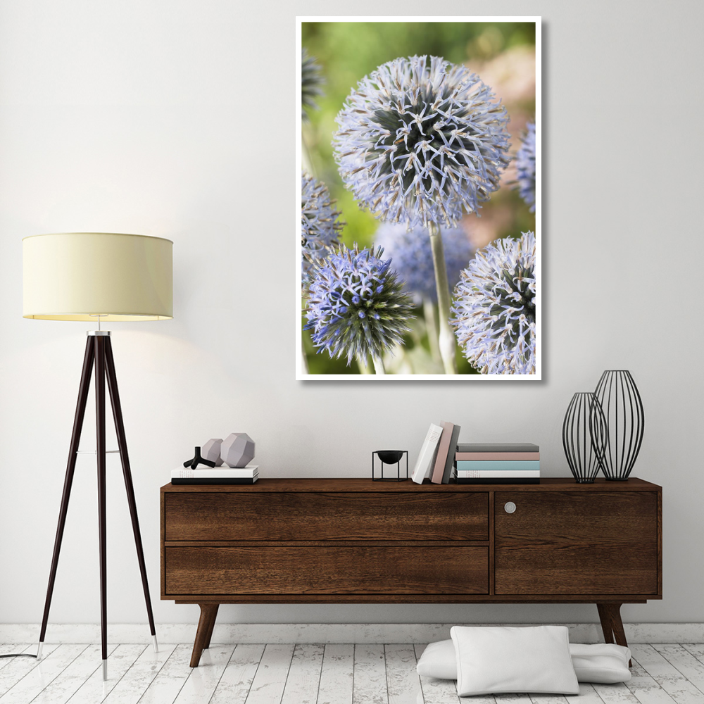 Globethistle blue pearl variety flowers-Paper Art-42&quotx62"