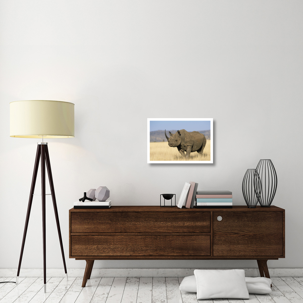Black Rhinoceros Africa-Paper Art-26&quotx18"