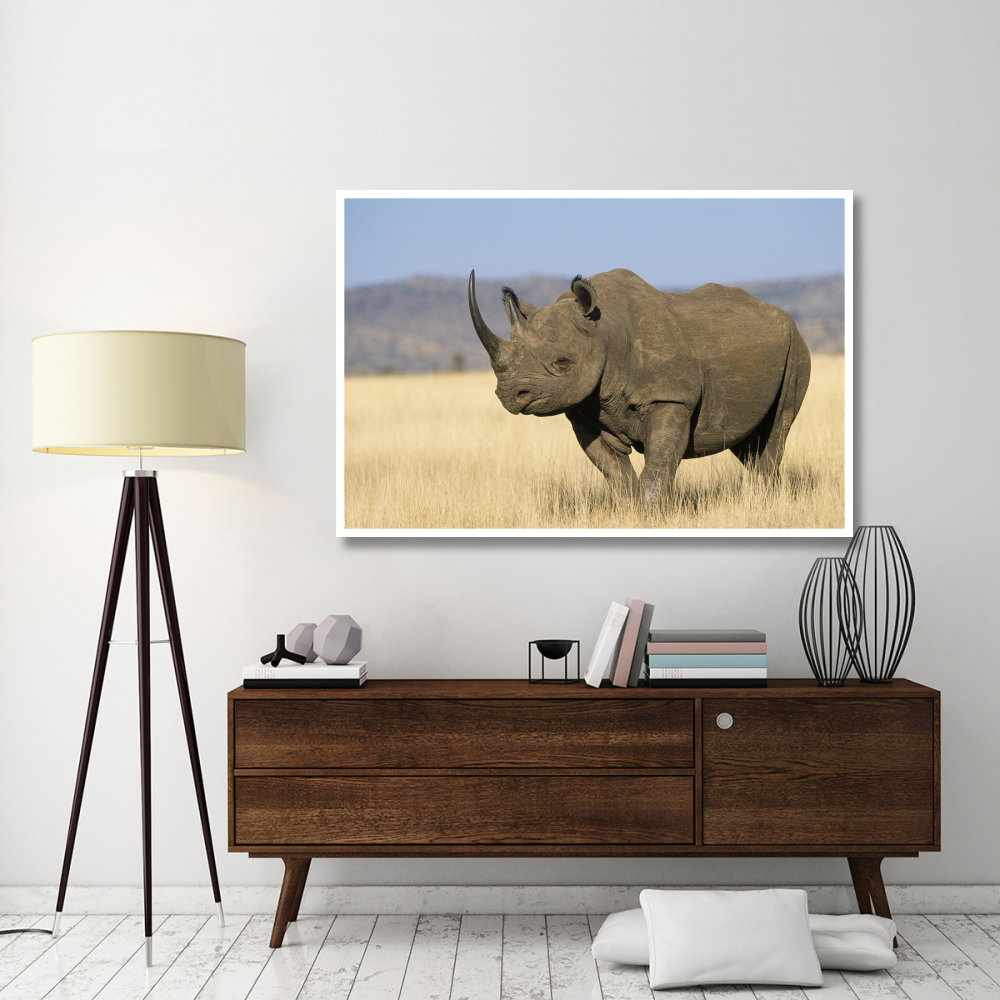 Black Rhinoceros Africa-Paper Art-62&quotx42"
