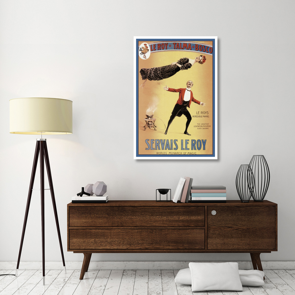 Magicians Servais LeRoy World's Monarch of Magic-Paper Art-34&quotx50"