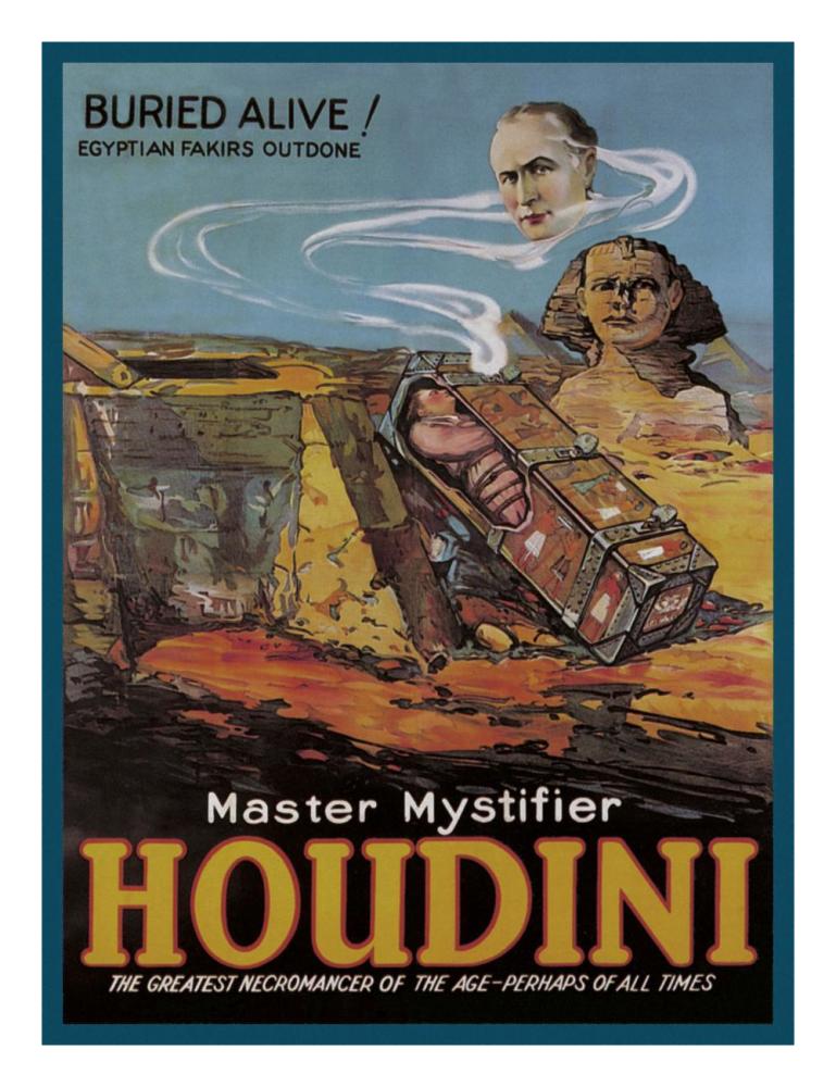 Magicians: Literary Digest: Houdini Buried Alive-Paper Art-20"x26"