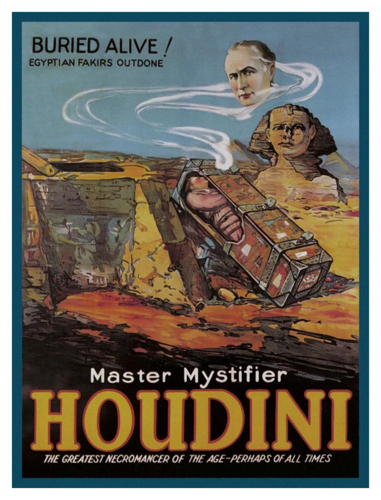 Magicians: Literary Digest: Houdini Buried Alive-Paper Art-32"x42"