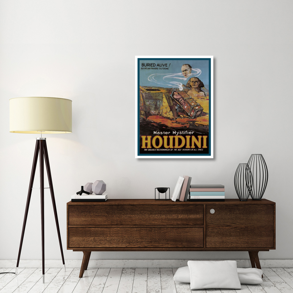 Magicians Literary Digest Houdini Buried Alive-Paper Art-32&quotx42"