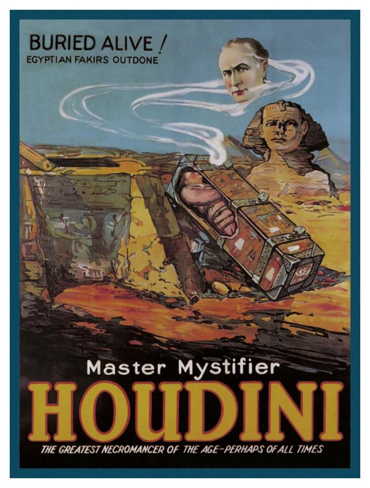 Magicians: Literary Digest: Houdini Buried Alive-Paper Art-38"x50"