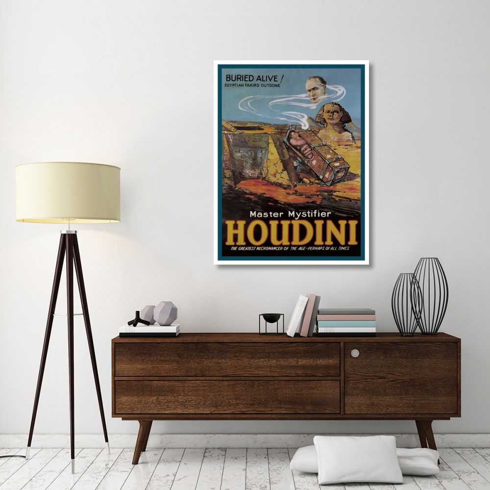 Magicians Literary Digest Houdini Buried Alive-Paper Art-38&quotx50"
