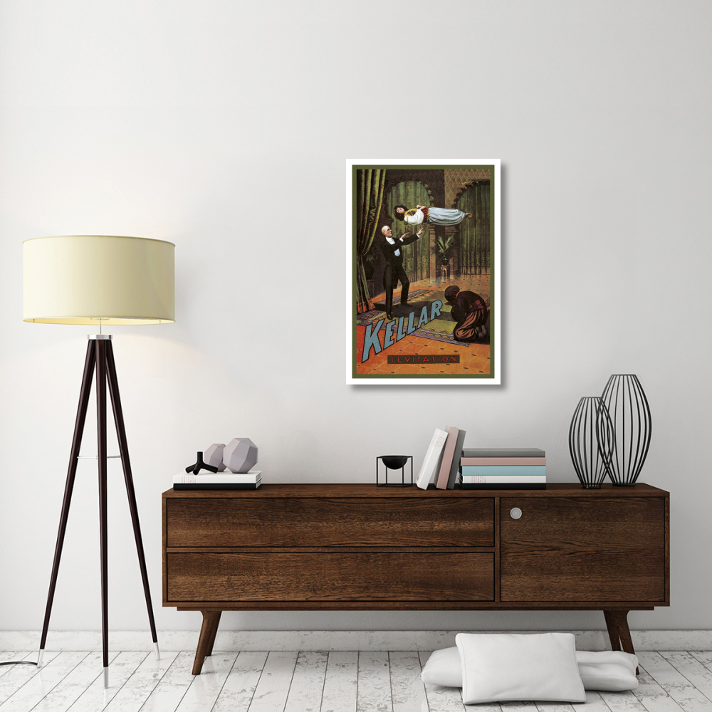 Magicians Kellar Levitation-Paper Art-26&quotx38"