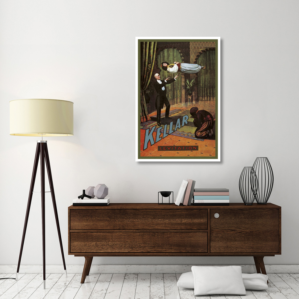 Magicians Kellar Levitation-Paper Art-34&quotx50"