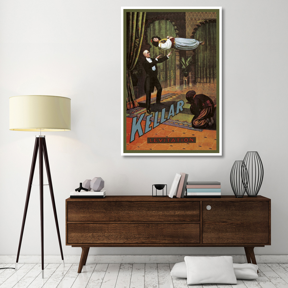 Magicians Kellar Levitation-Paper Art-42&quotx62"