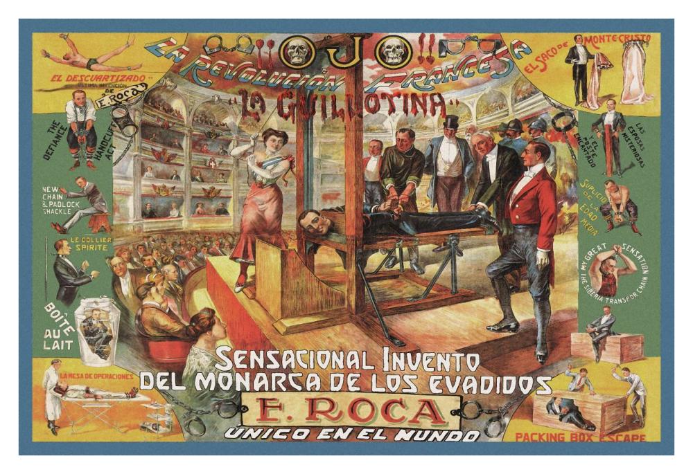Magicians: Guillotina: F. Roca-Paper Art-38"x26"