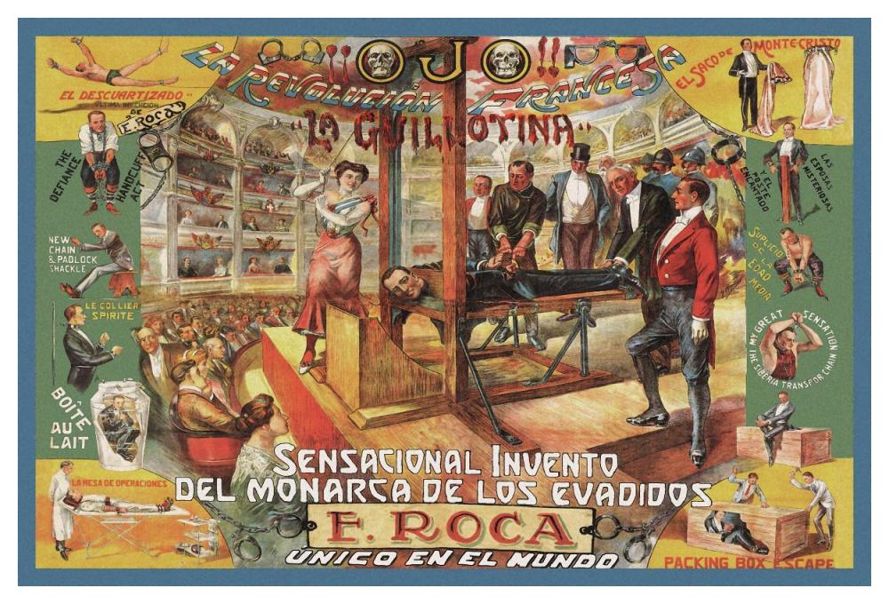 Magicians: Guillotina: F. Roca-Paper Art-50"x34"