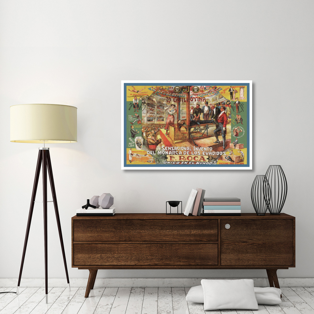 Magicians Guillotina F. Roca-Paper Art-50&quotx34"