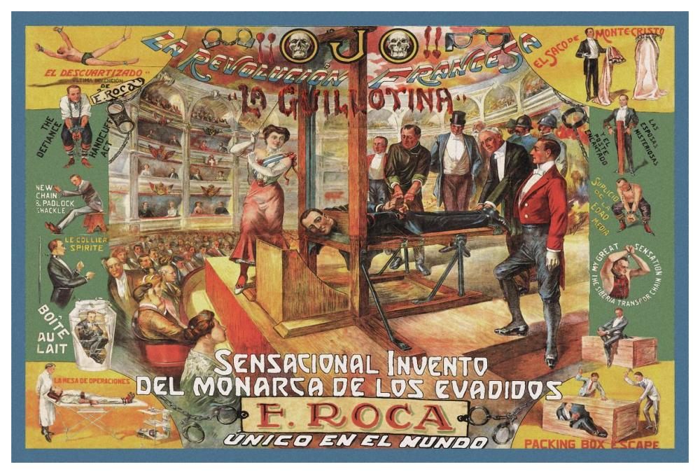 Magicians: Guillotina: F. Roca-Paper Art-62"x42"