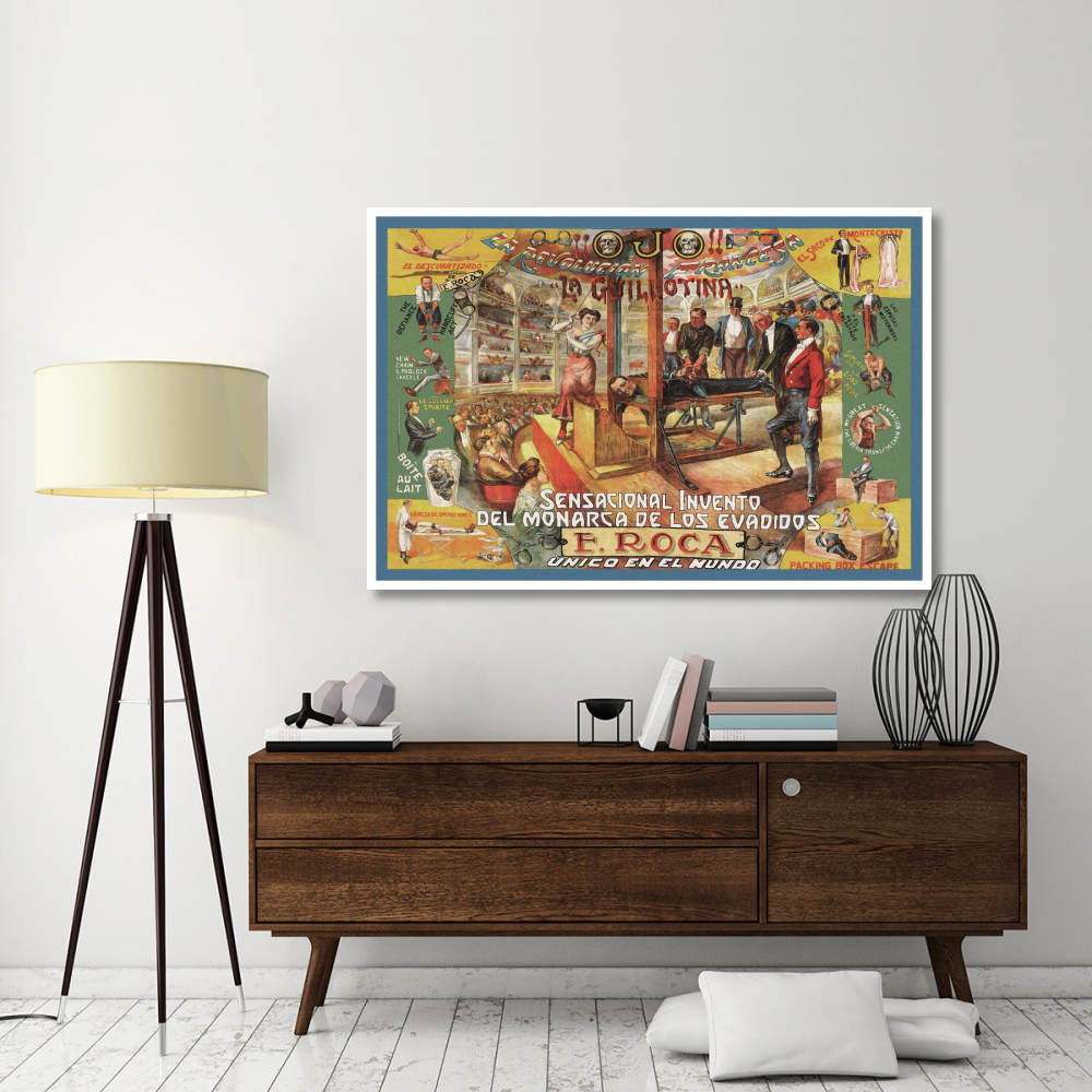 Magicians Guillotina F. Roca-Paper Art-62&quotx42"