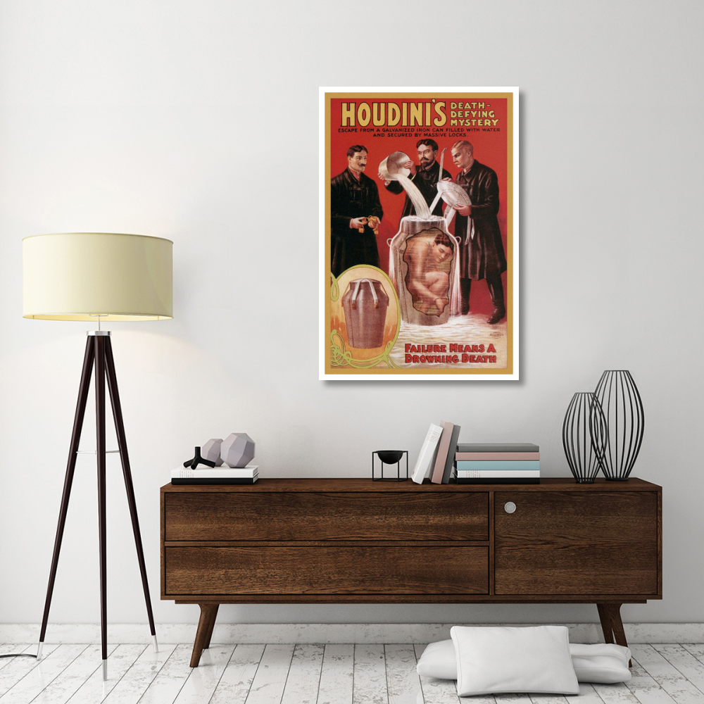 Magicians Houdini's Death-Defying Mystery-Paper Art-34&quotx50"