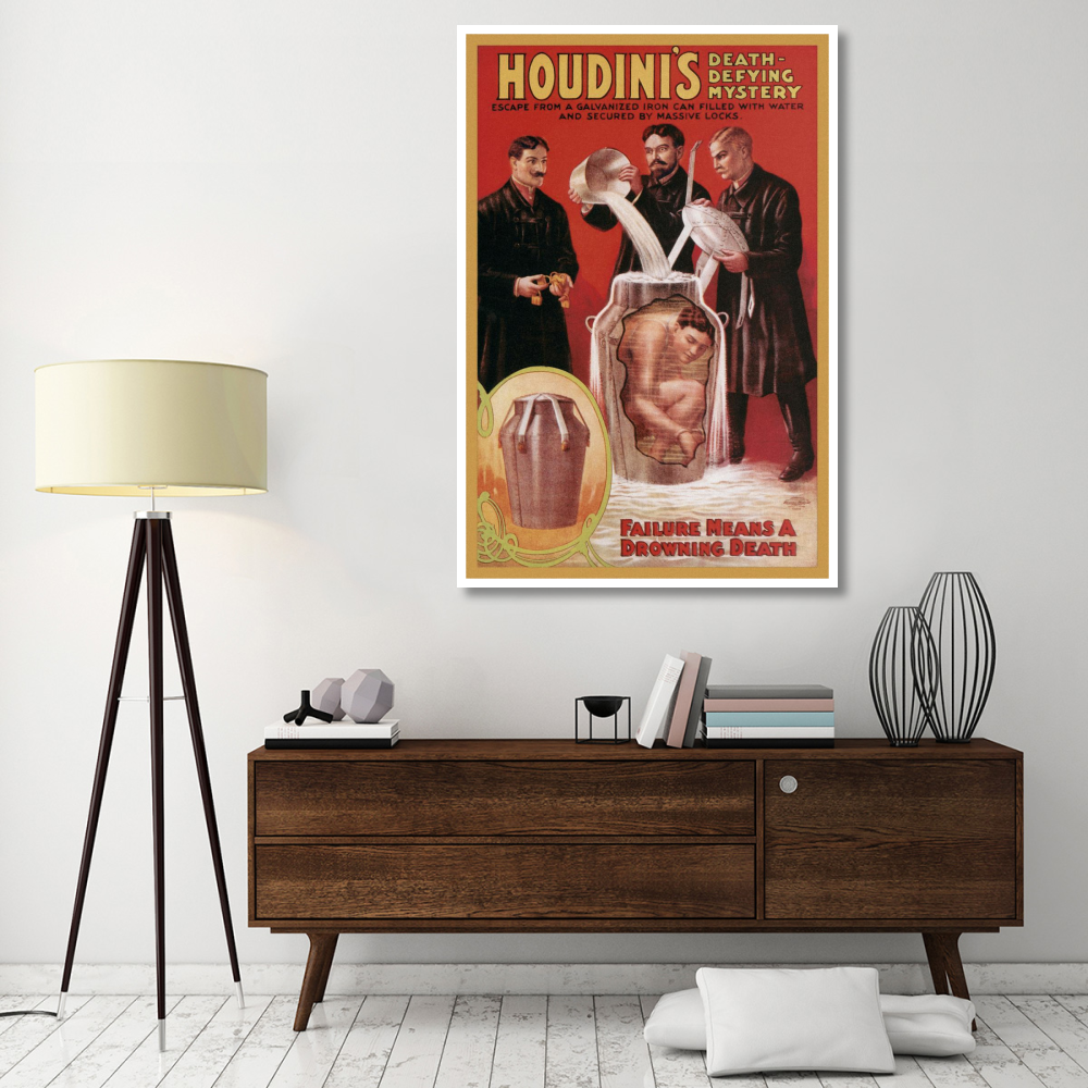 Magicians Houdini's Death-Defying Mystery-Paper Art-42&quotx62"