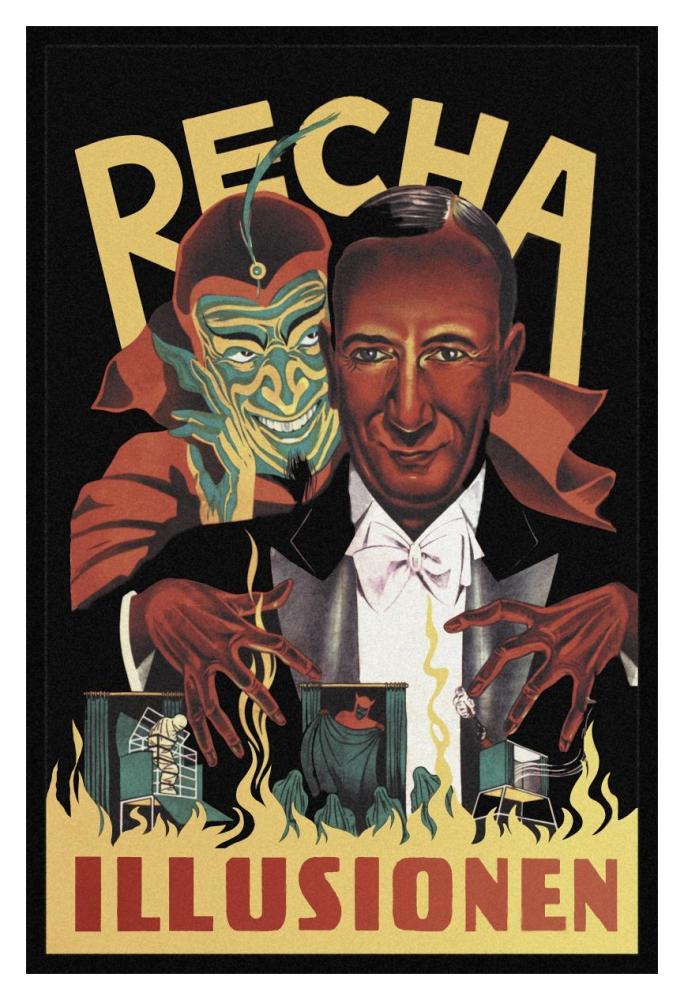 Magicians: Recha Illusionen-Paper Art-14"x20"