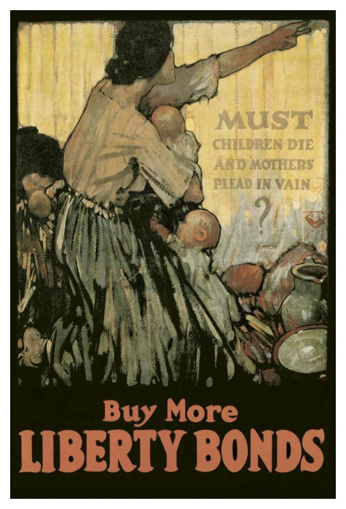 WWI: Must Children Die and Mothers Plead In Vain?-Paper Art-34"x50"