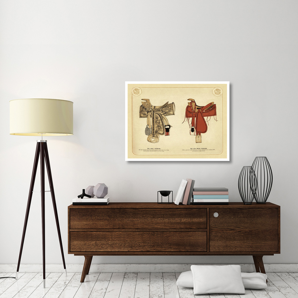 Saddles and Tack Texas and Red Texas Saddles-Paper Art-42&quotx32"