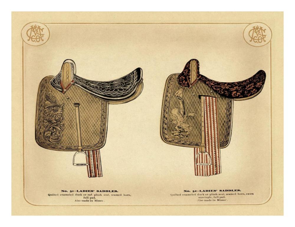 Saddles and Tack: Ladies' Saddles #1-Paper Art-26"x20"