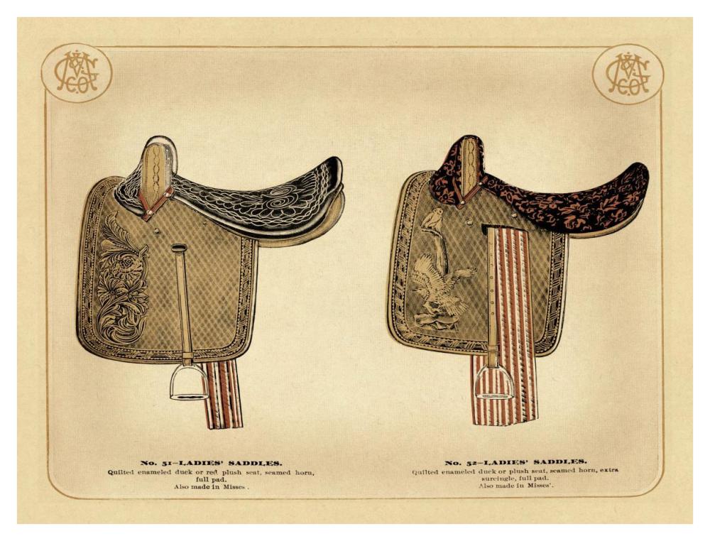 Saddles and Tack: Ladies' Saddles #1-Paper Art-42"x32"
