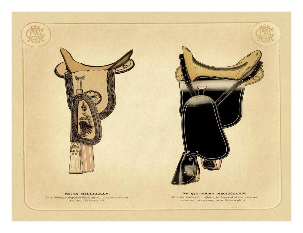 Saddles and Tack: McClellan Saddles #1-Paper Art-26"x20"