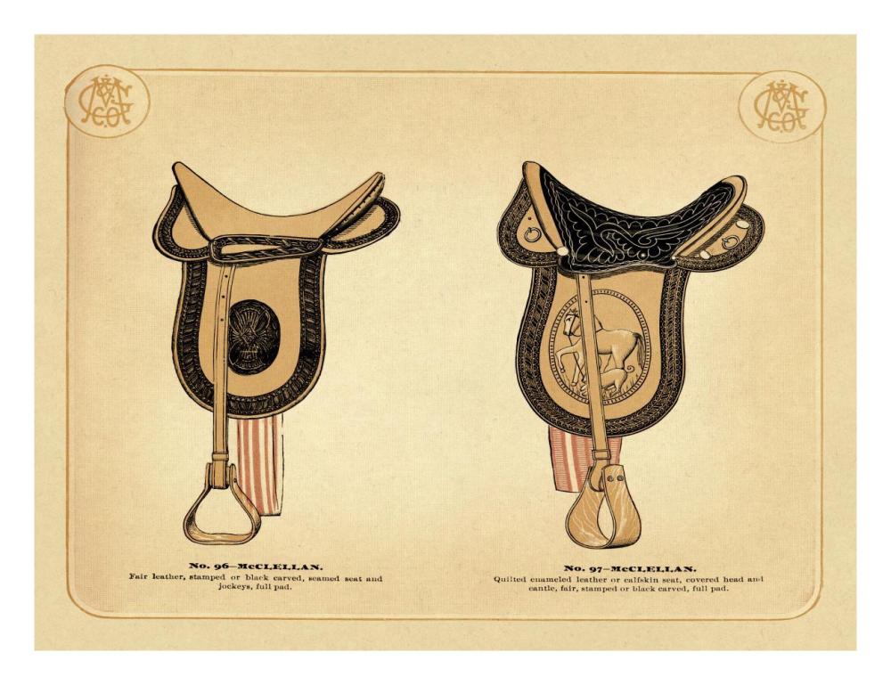 Saddles and Tack: McClellan Saddles #2-Paper Art-26"x20"