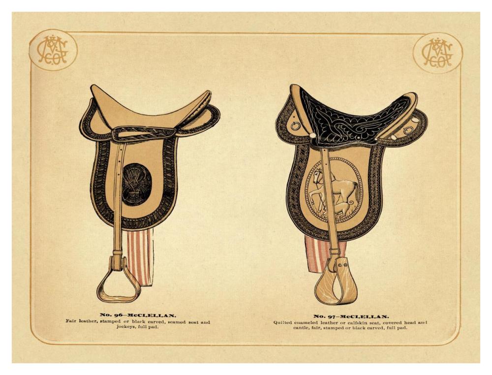 Saddles and Tack: McClellan Saddles #2-Paper Art-42"x32"