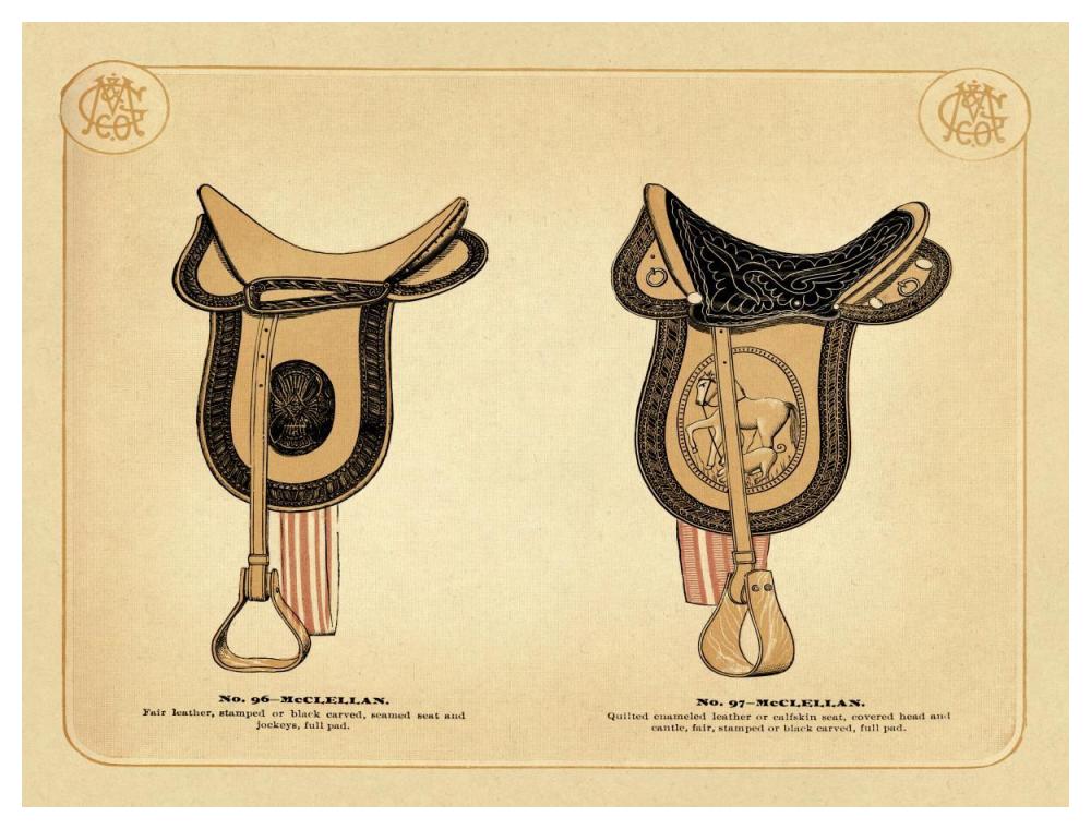 Saddles and Tack: McClellan Saddles #2-Paper Art-50"x38"