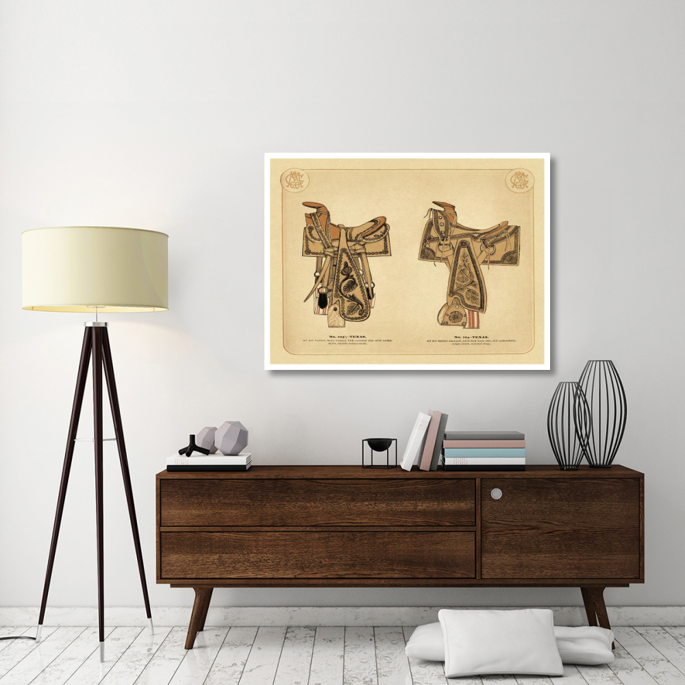 Saddles and Tack Texas Saddles-Paper Art-50&quotx38"