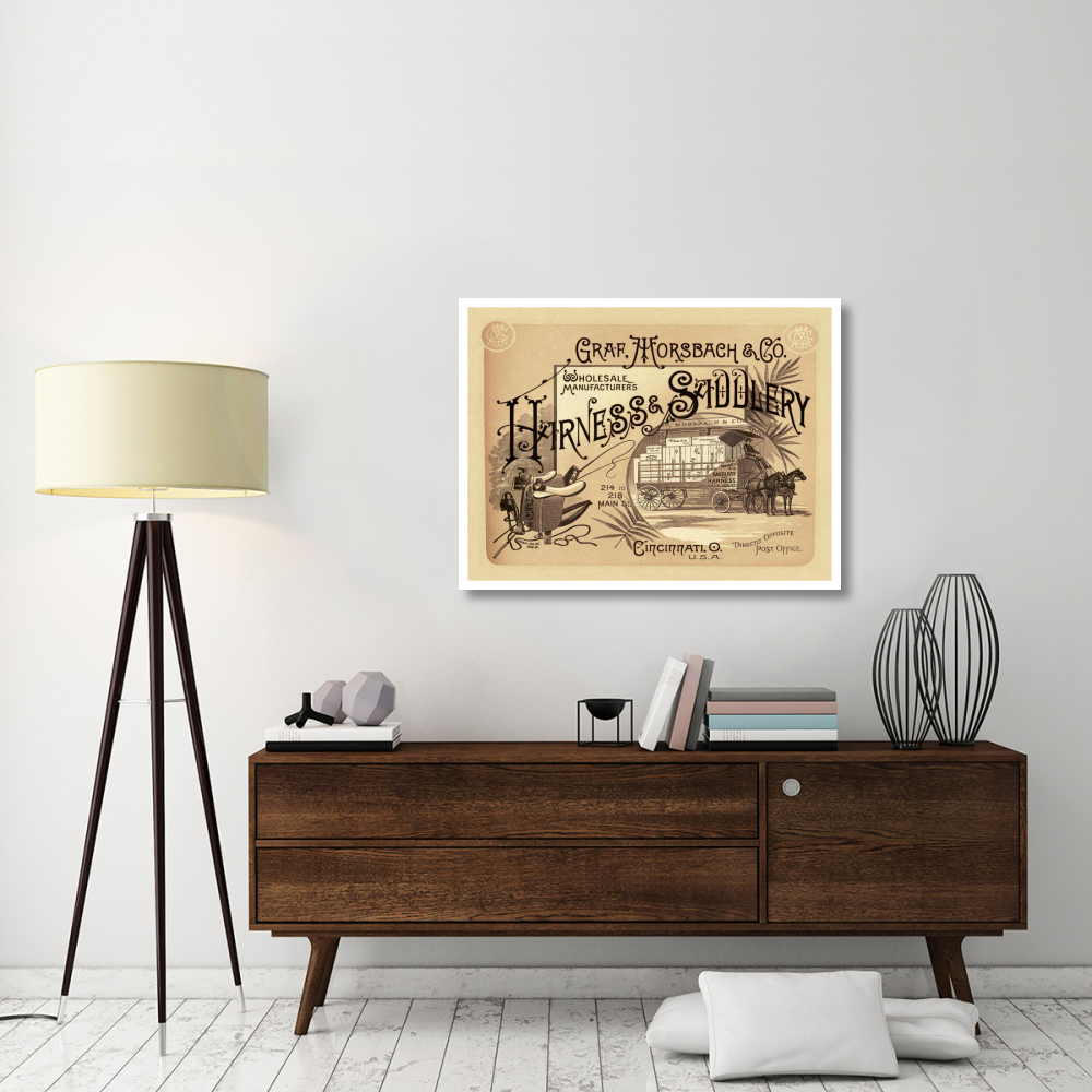 Saddles and Tack  Graf, Morsbach and Co. Harness and Saddlery Catalog Cover-Paper Art-42&quotx32"